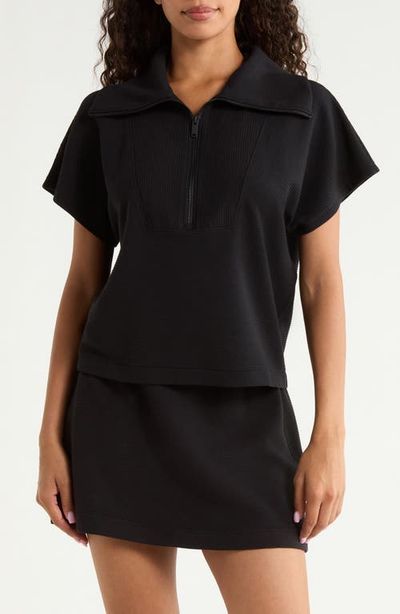 SPANX® SPANX® Rib Short Sleeve Half Zip Pullover