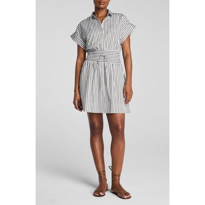 SPANX® SPANX® Smocked Striped Supima Cotton Mini Shirtdress
