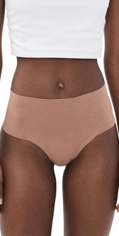SPANX SPANX Spanx Supersmooth Undie-Tectable Cotton Thong Cafe au Lait