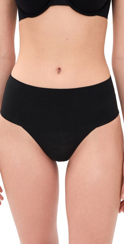 SPANX SPANX Spanx Supersmooth Undie-Tectable Cotton Thong Very Black