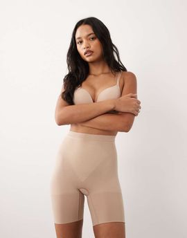 Spanx SPANXsculpt GoFigure mid-thigh shorts in chai beige-Neutral