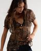 Spell Spell Damask Short Sleeve Blouse - 3