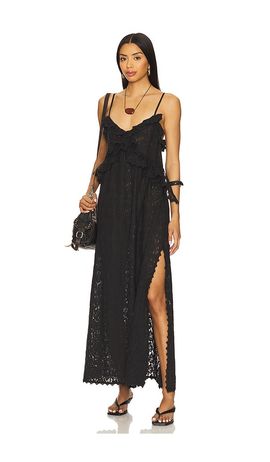 SPELL SPELL Lux Lisbon Lace Strappy Maxi Dress
