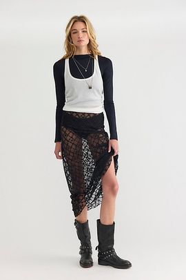 Spell Spell Serpent Lace Maxi Skirt
