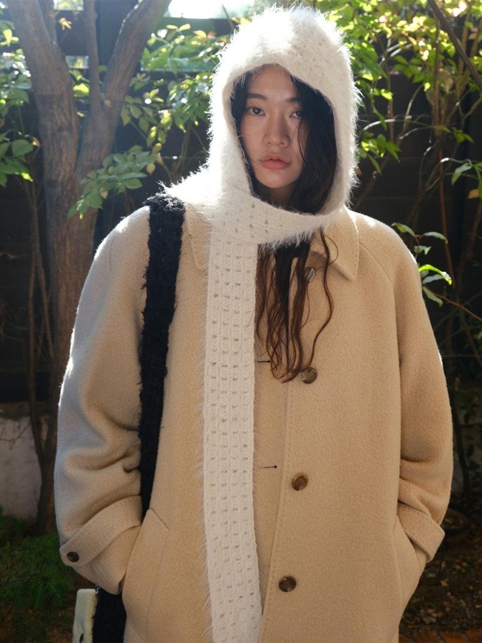 Spicethingsup Handcrafted Loose-knit Hooded Muffler