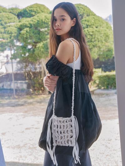 Spicethingsup Satin Net Mini Bag_White