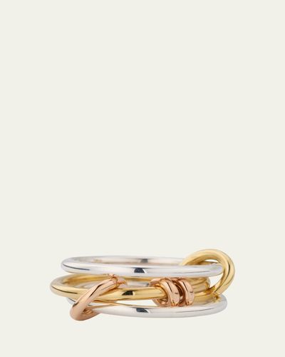 Spinelli Kilcollin Acacia MX Three Link Ring in Sterling Silver and Mixed Gold Connectors
