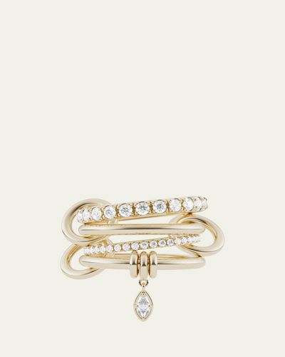 Spinelli Kilcollin Inara Marquise Yellow Gold Ring with Diamonds