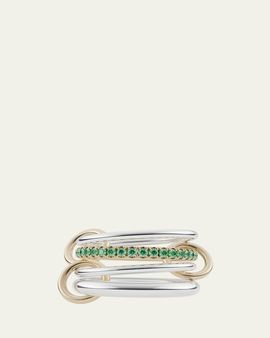 Spinelli Kilcollin Nimbus Silver and Gold Emerald Ring