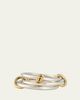 Spinelli Kilcollin Raneth SG Gris Three Link Ring in Sterling Silver with Grey Diamond Accents - 1