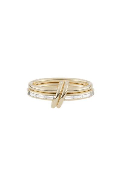 Spinelli Kilcollin Spinelli Kilcollin Leora YG Mixed Metal Diamond Stack Ring