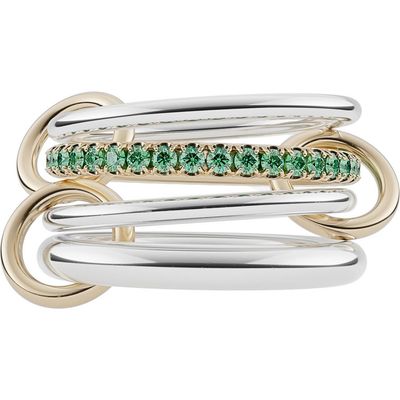 Spinelli Kilcollin Spinelli Kilcollin Nimbus Two-Tone Linked Emerald Rings