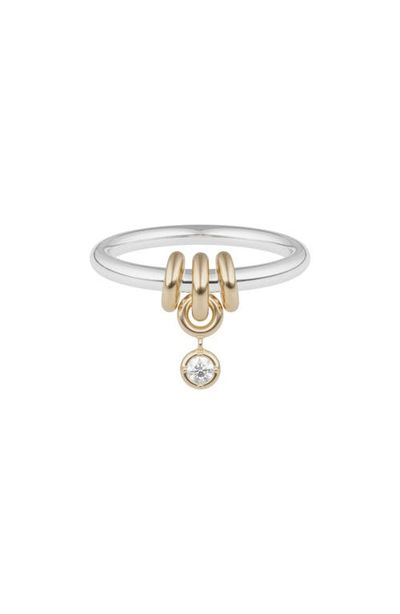 Spinelli Kilcollin Spinelli Kilcollin Pia Sterling Silver, 18K Gold & Diamond Two-Tone Ring 