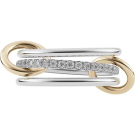 Spinelli Kilcollin Spinelli Kilcollin Sonny SG Gris Diamond Linked Sterling Silver & 18K Gold Ring 