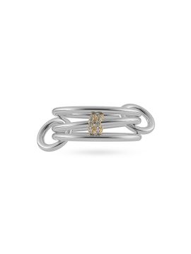 Spinelli Kilcollin Spinelli Kilcollin Women's Acacia Gris Sterling Silver, 18K Yellow Gold & 0.14 TCW Diamond Triple-Band Ring