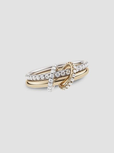 Spinelli Kilcollin Women's Core Ceres Two-Tone 18K Gold & 0.96 TCW Diamond Double-Band Ring