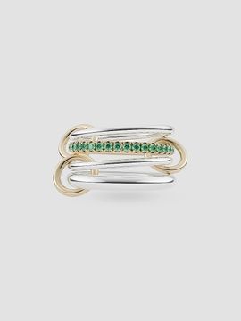 Spinelli Kilcollin Women's Core Nimbus Sterling Silver, 18K Yellow Gold & Emerald Multi-Band Ring