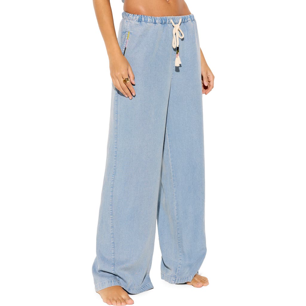 Spiritual Gangster Spiritual Gangster Toluca Tie Waist Wide Leg Chambray Pants