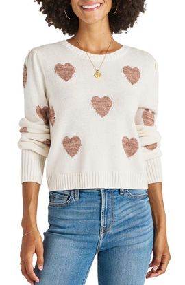 Splendid Splendid Annabelle Metallic Heart Sweater