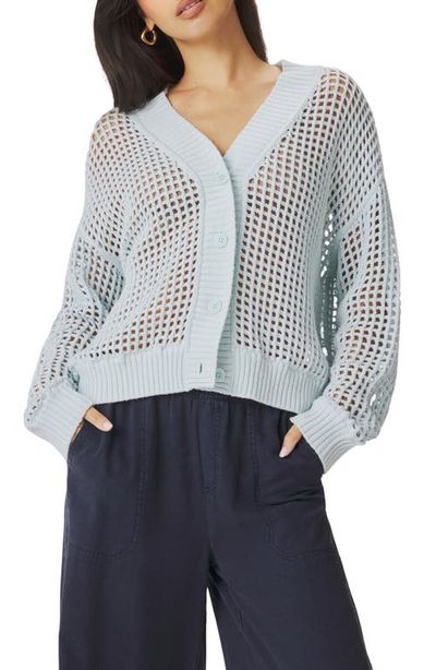 Splendid Splendid Camellia Openwork V-Neck Cotton Blend Cardigan