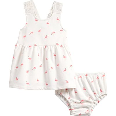 Splendid Splendid Flamingo Fun Cotton Blend Dress with Bloomers
