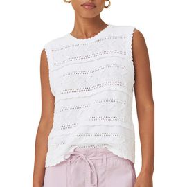 Splendid Splendid Giovanna Open Stitch Cotton Sweater Tank