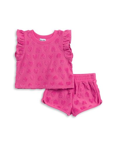 Splendid Splendid Girls' Loop Terry Hearts Top & Shorts Set