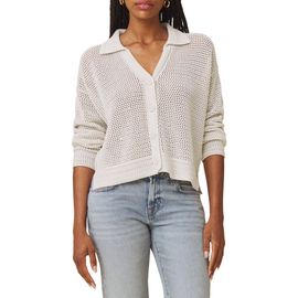 Splendid Splendid Haven Openwork Cotton Johnny Collar Cardigan