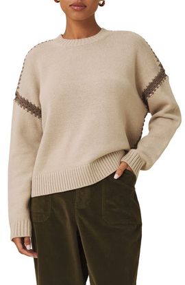 Splendid Splendid Hayden Whipstitch Detail Cotton Blend Sweater