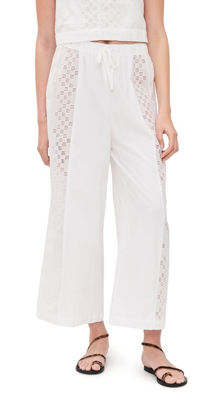 Splendid Splendid Kenzie Geo Eyelet Pants White
