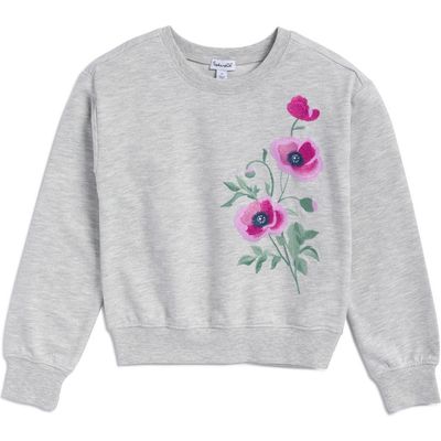 Splendid Splendid Kids' Sage Flower Embroidered Sweatshirt