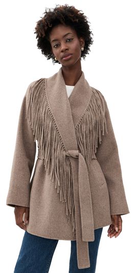Splendid Splendid Sandra Fringe Jacket Taupe Grey