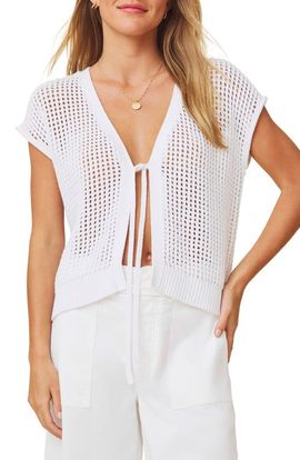 Splendid Splendid Simona Tie Front Short Sleeve Cardigan