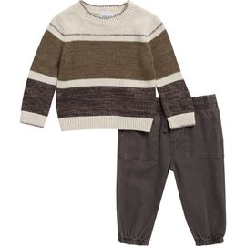 Splendid Splendid Stone Stripe Crewneck Sweater & Pants Set