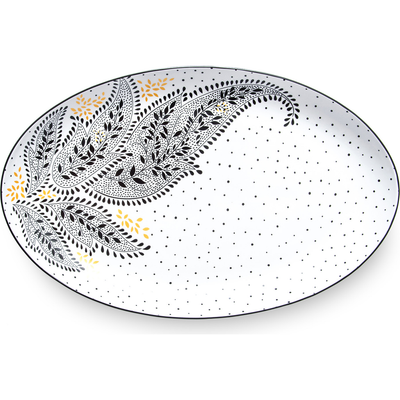 Spode Spode Sara Miller Artisanne Noir Large Oval Platter 16.5"