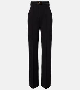 Sportmax Sportmax Belted crÃªpe straight pants