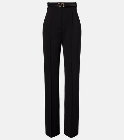 Sportmax Sportmax Belted crÃªpe straight pants