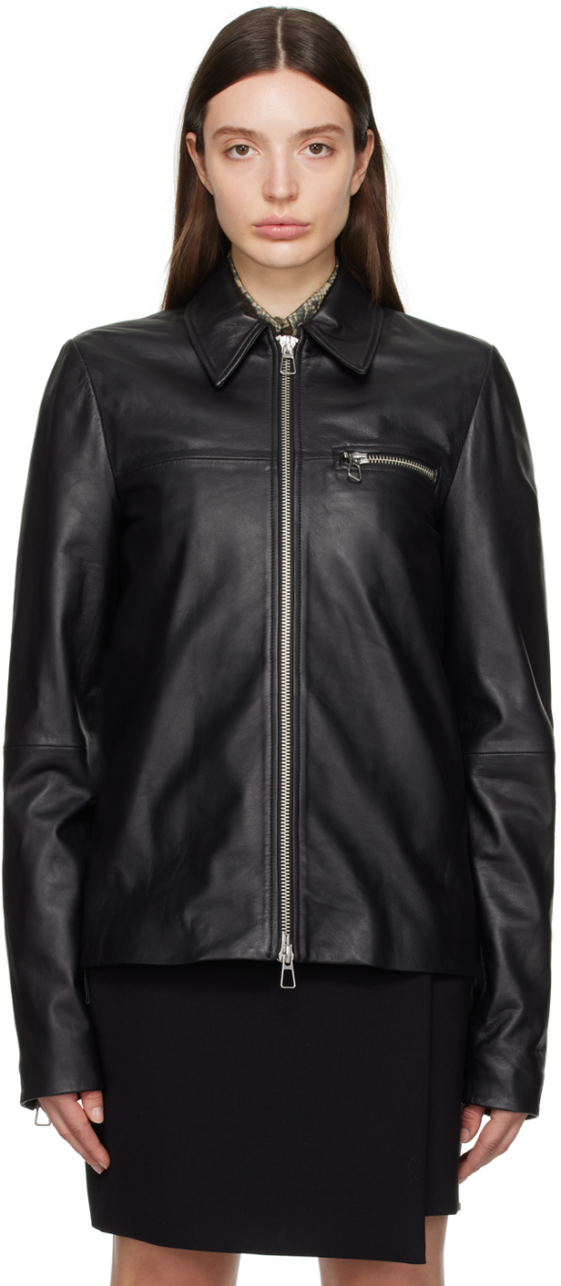 Sportmax - Black Gel Leather Jacket