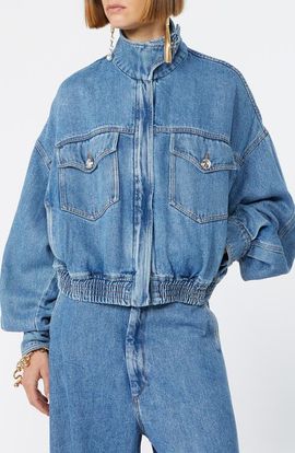 SPORTMAX SPORTMAX Bussola Oversize Denim Bomber Jacket