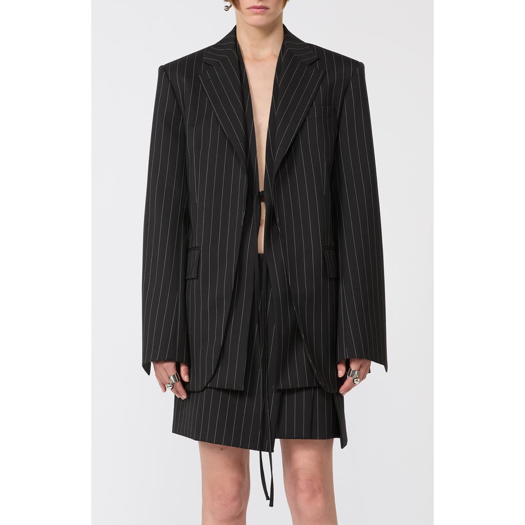 SPORTMAX SPORTMAX Divina Pinstripe Stretch Wool Blend