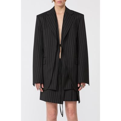 SPORTMAX SPORTMAX Divina Pinstripe Stretch Wool Blend