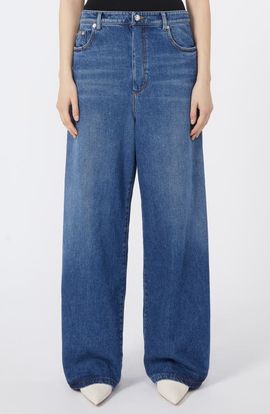 SPORTMAX SPORTMAX Gastone Pleated Wide Leg Jeans