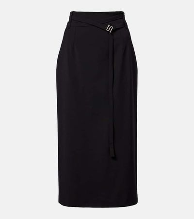 Sportmax Sportmax High-rise virgin wool midi skirt