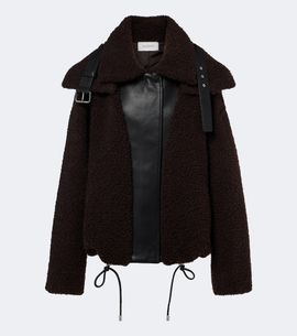 Sportmax Sportmax Leather-trimmed teddy jacket