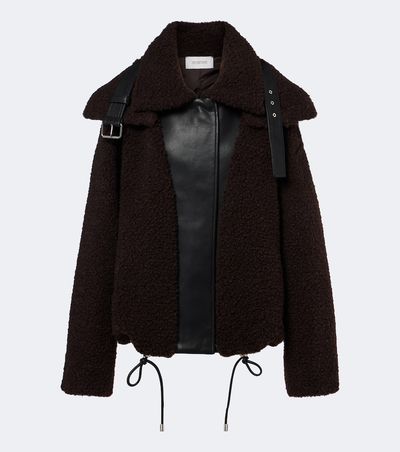 Sportmax Sportmax Leather-trimmed teddy jacket