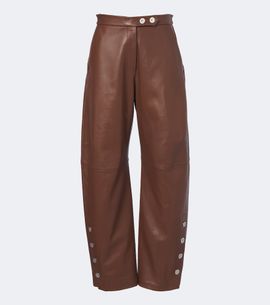 Sportmax Sportmax Leather barrel-leg pants