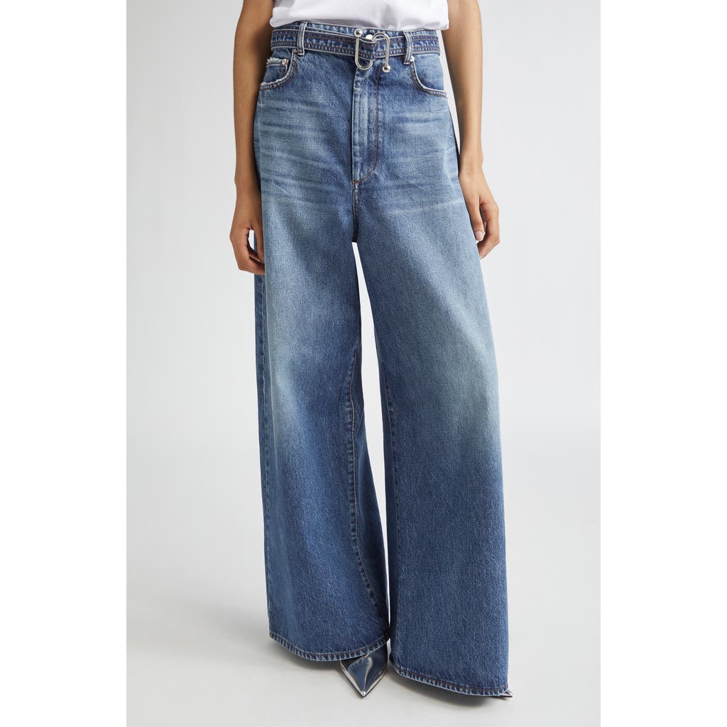 SPORTMAX SPORTMAX Procida Belted Distressed Wide Leg Jeans