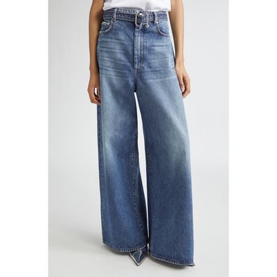 SPORTMAX SPORTMAX Procida Belted Distressed Wide Leg Jeans