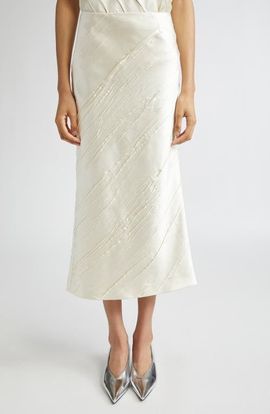 SPORTMAX SPORTMAX Ruta Creased Satin Midi Skirt