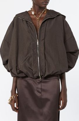 SPORTMAX SPORTMAX Water Repellent Oversize Hooded Rain Jacket